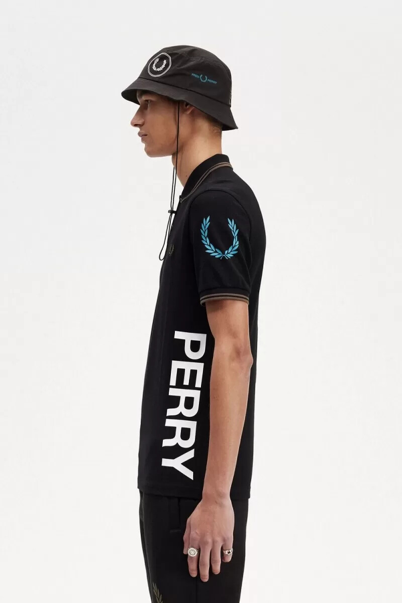 polo fred perry graphic branded para hombre color negro