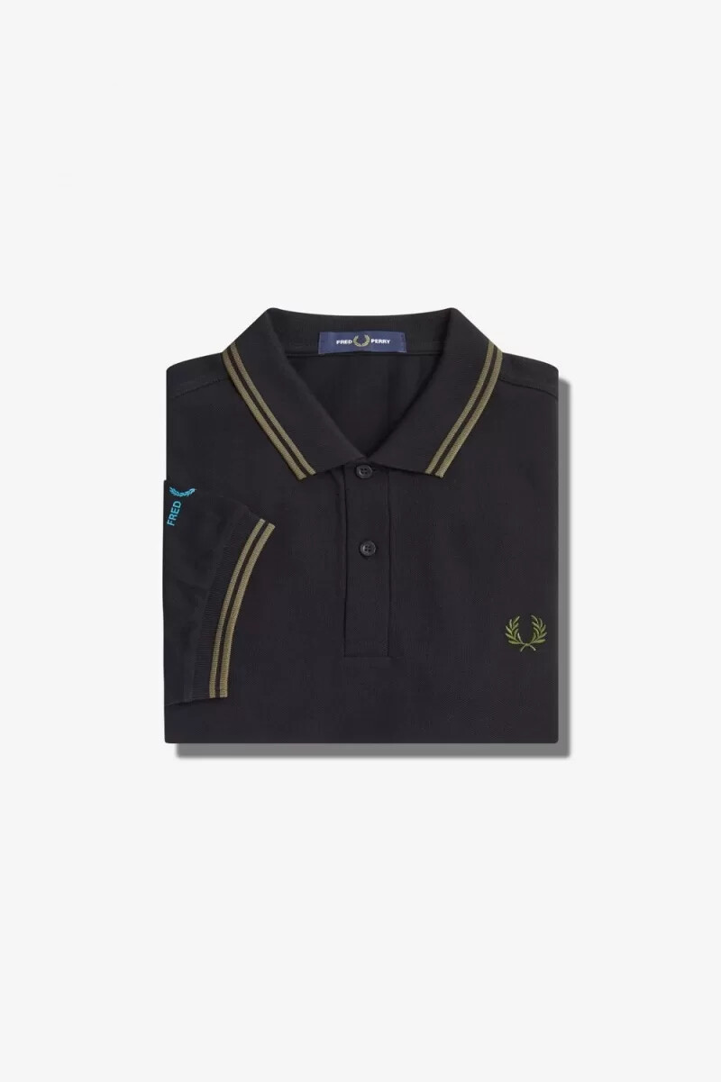 polo fred perry graphic branded para hombre color negro