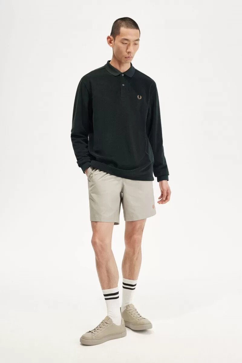polo fred perry relaxed towelling para hombre verde noche