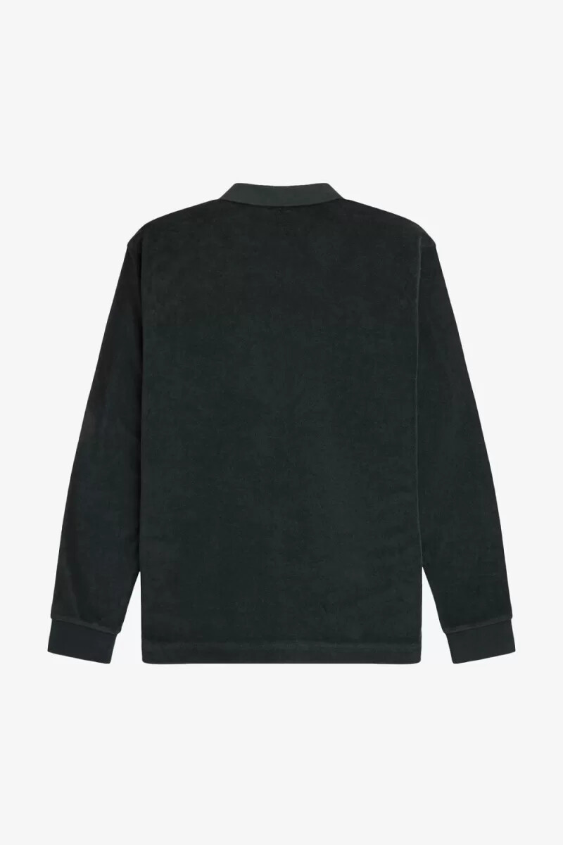 polo fred perry relaxed towelling para hombre verde noche