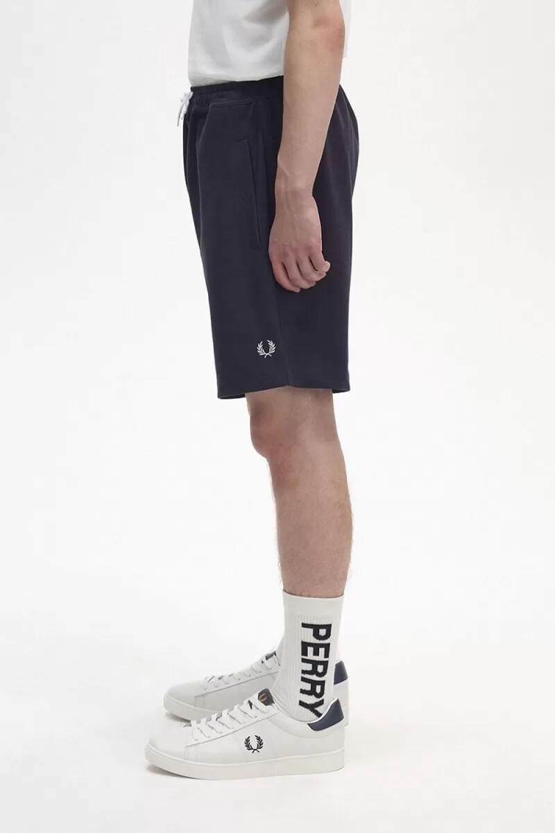 pantalones cortos fred perry reverse tricot para hombre azul marino
