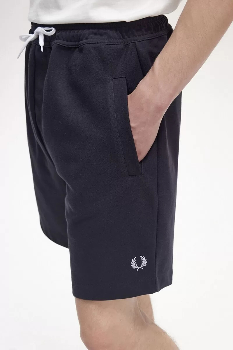 pantalones cortos fred perry reverse tricot para hombre azul marino