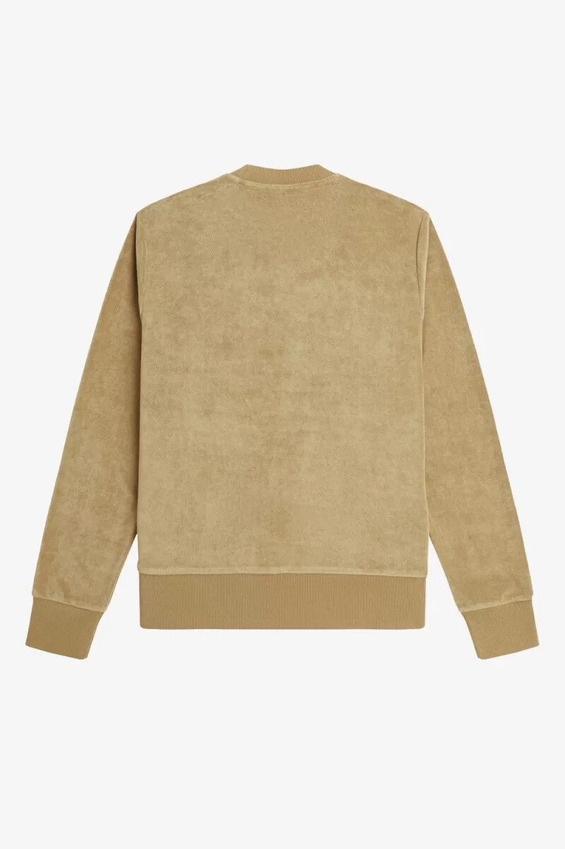 sudadera fred perry de cuello redondo de toalla para hombre verde