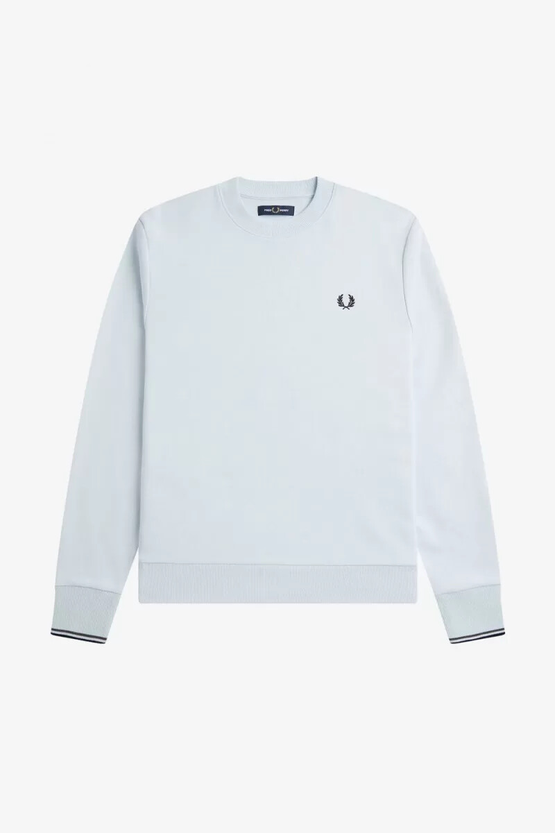 sudadera fred perry con cuello redondo para hombre en color aguamarina claro