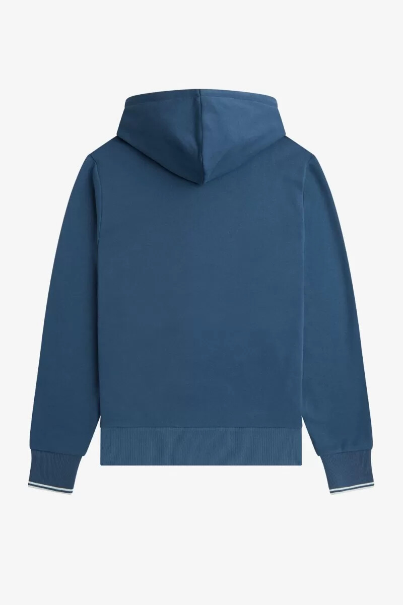 sudadera con capucha y ribete de fred perry para hombre azul medianoche aguamarina claro