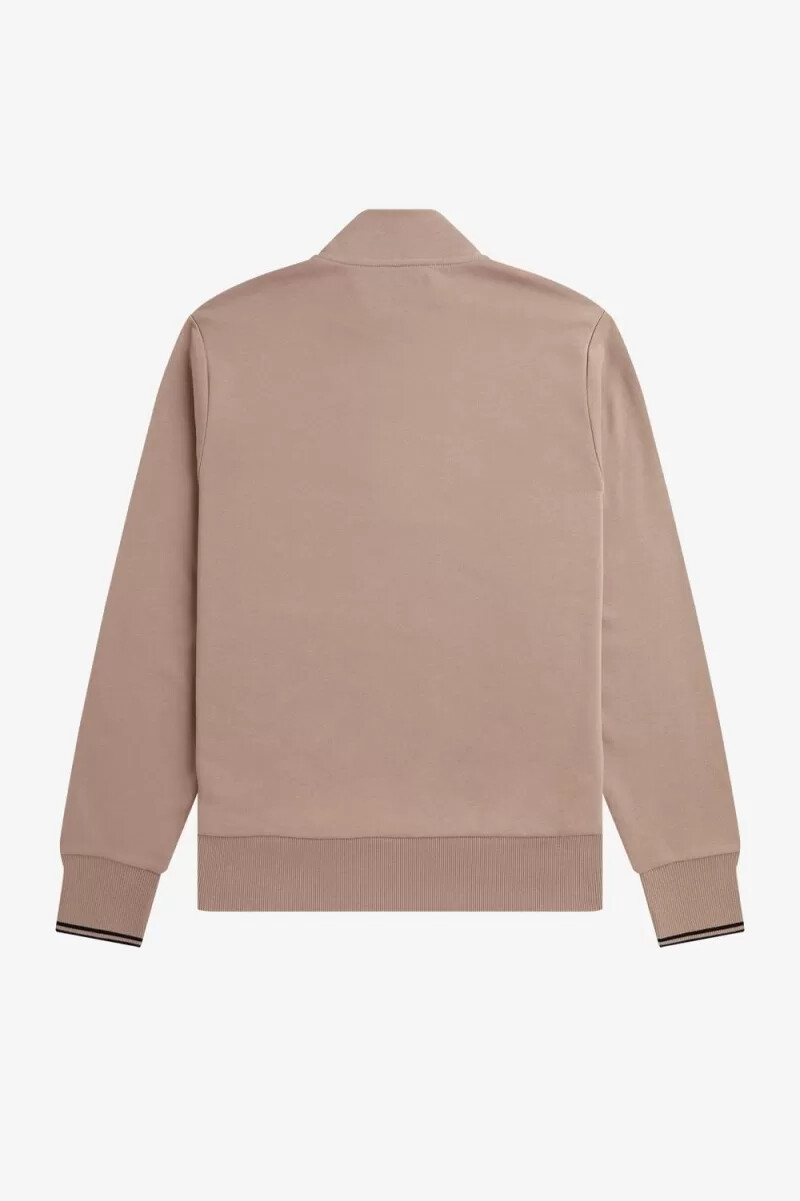 sudadera fred perry con media cremallera para hombre color rosa oscuro y negro