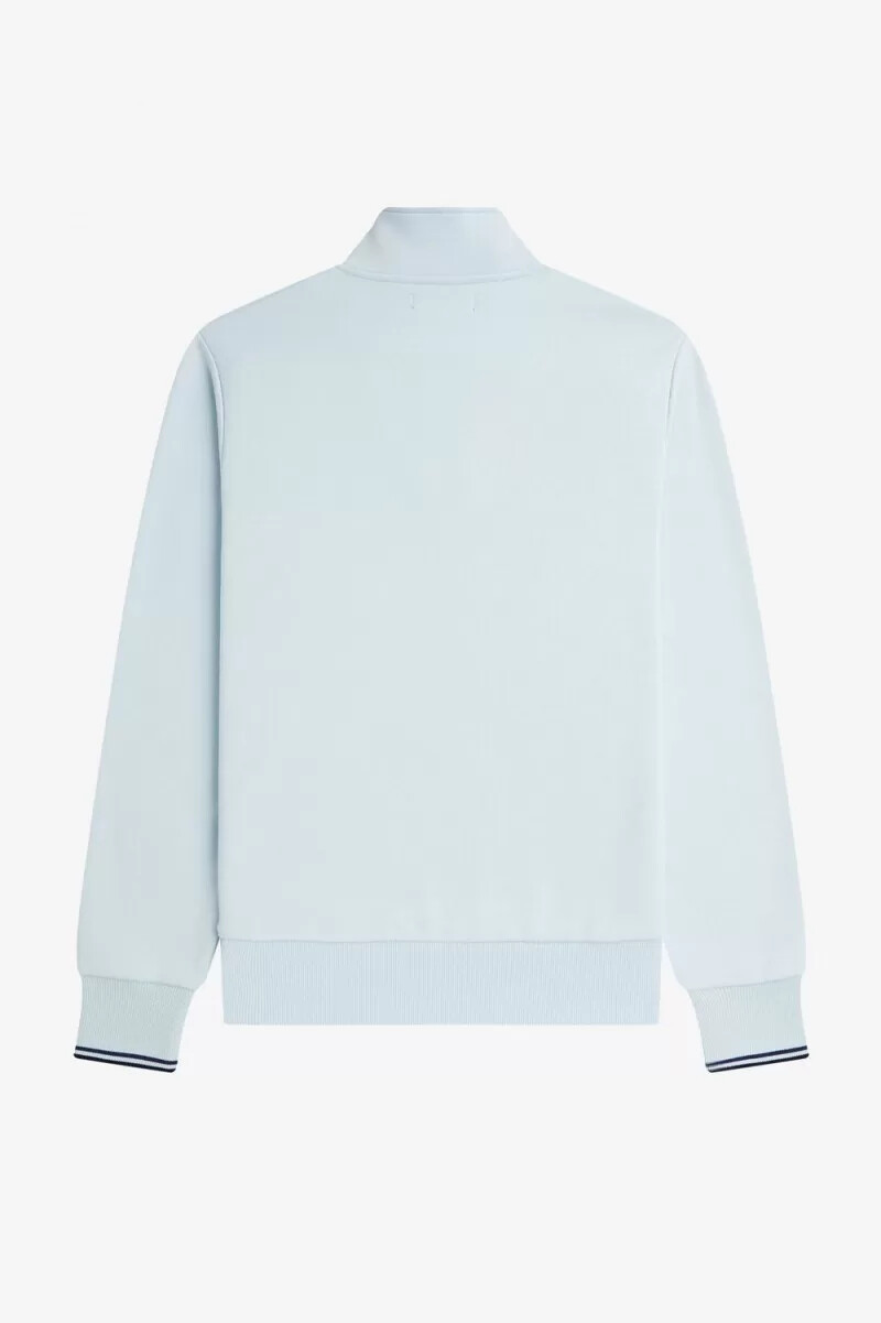 sudadera fred perry con media cremallera para hombre en color aguamarina claro