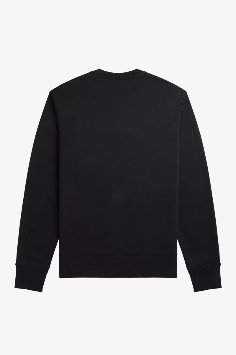 sudadera negra bordada de fred perry para hombre