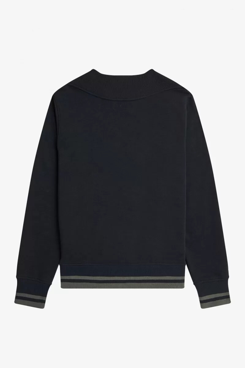 sudadera fred perry con detalle de canalé para hombre color negro