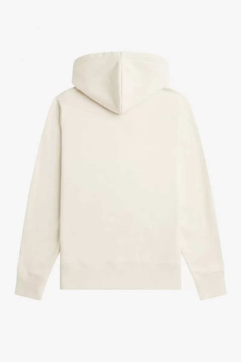 sudadera con capucha bordada fred perry para hombre en beige