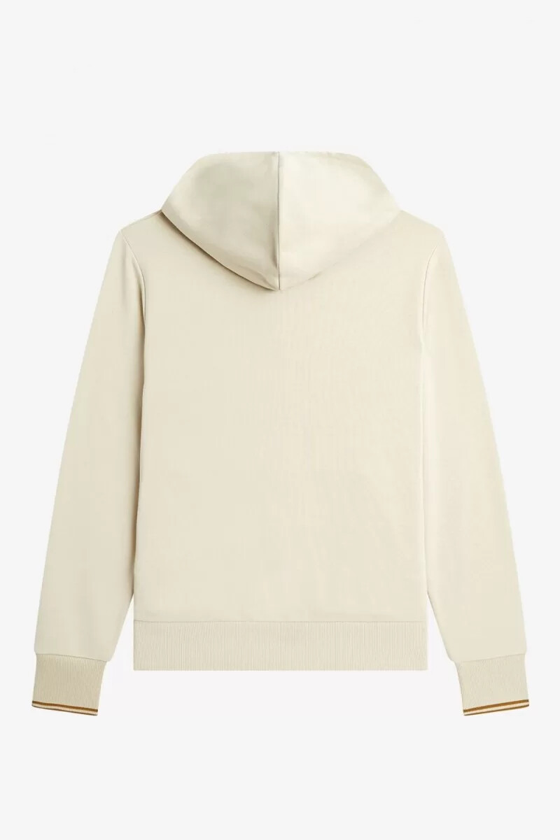 sudadera con capucha y ribete de fred perry para hombre en color avena