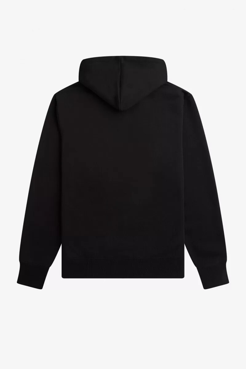 sudadera con capucha bordada fred perry para hombre color negro