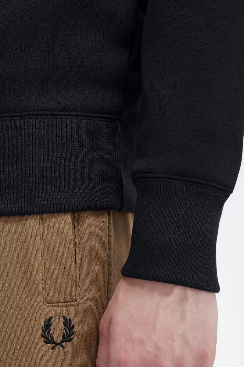 sudadera bordada fred perry para hombre en azul marino