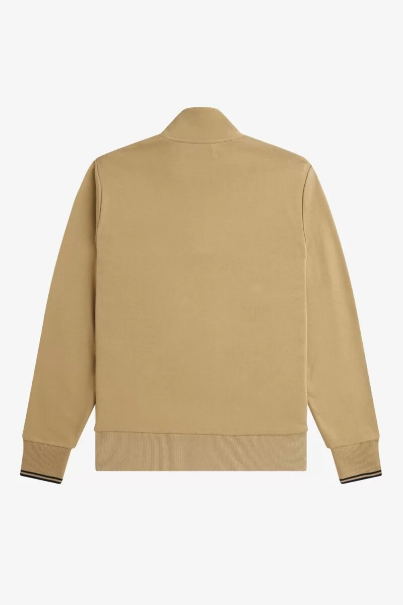 sudadera fred perry con media cremallera para hombre verde y negro
