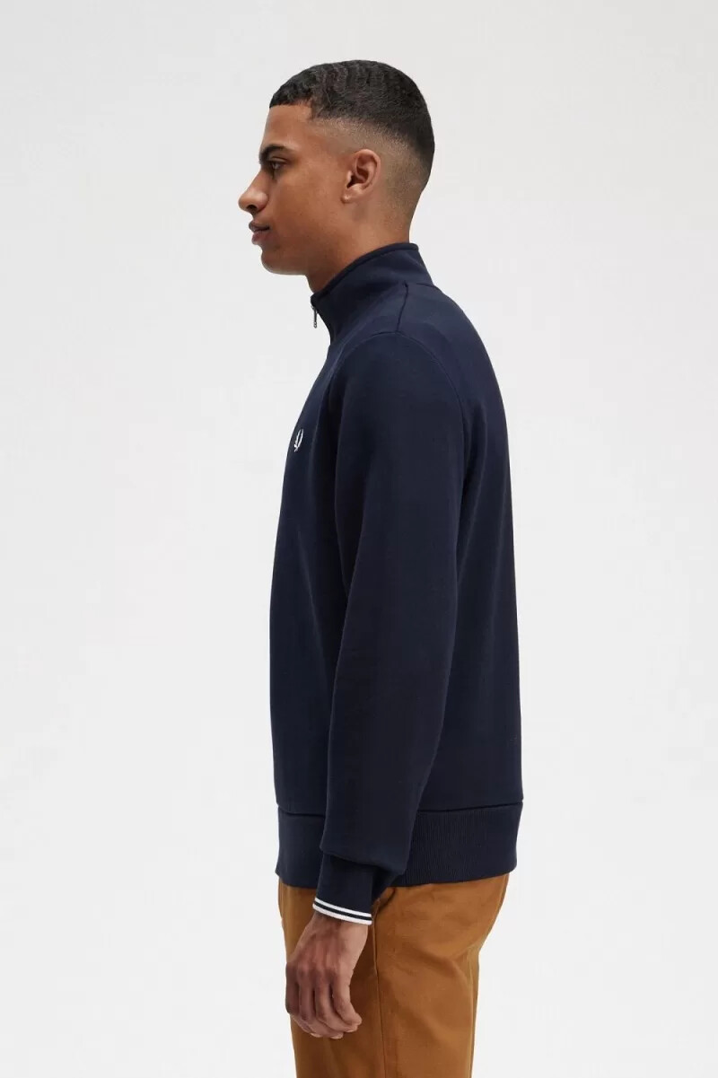 sudadera fred perry con media cremallera para hombre color azul marino