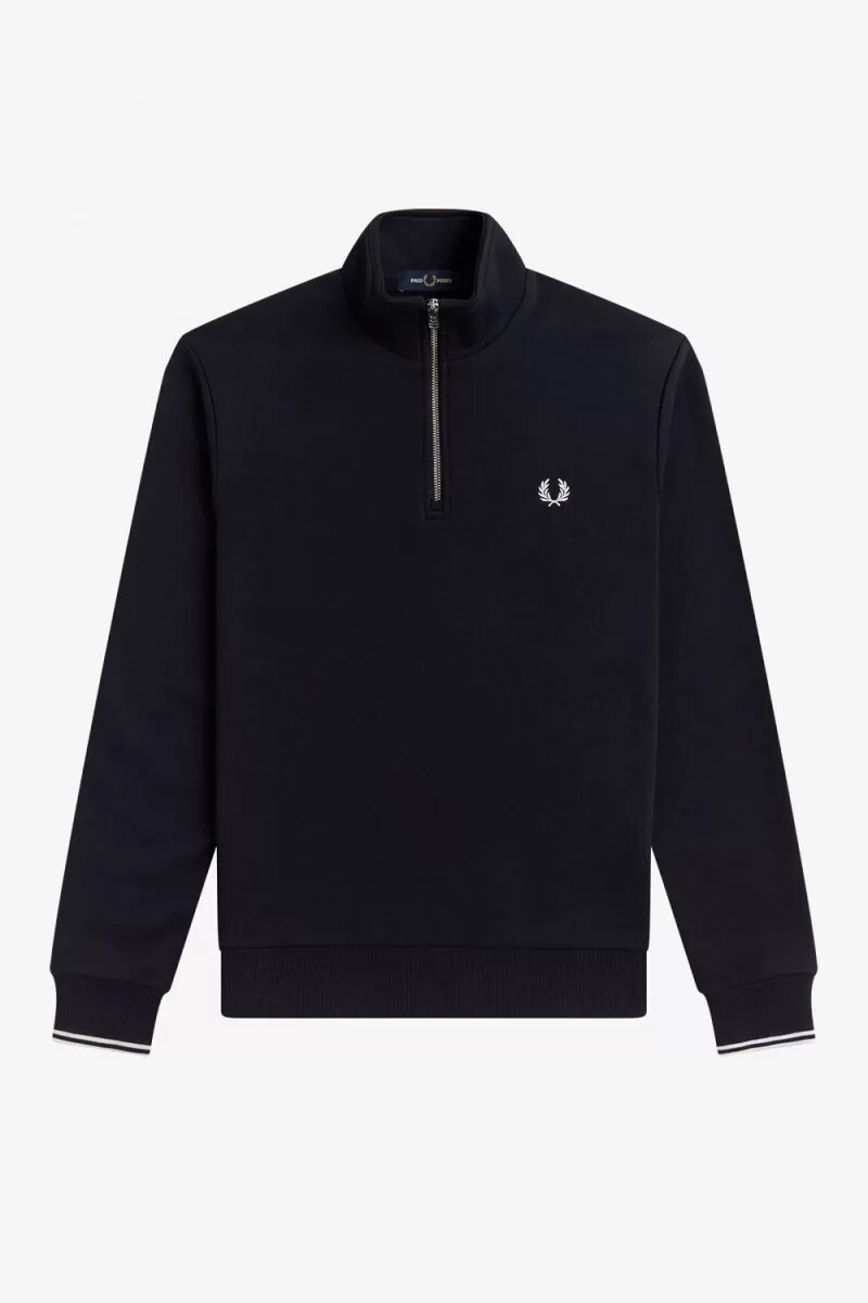 sudadera fred perry con media cremallera para hombre color azul marino