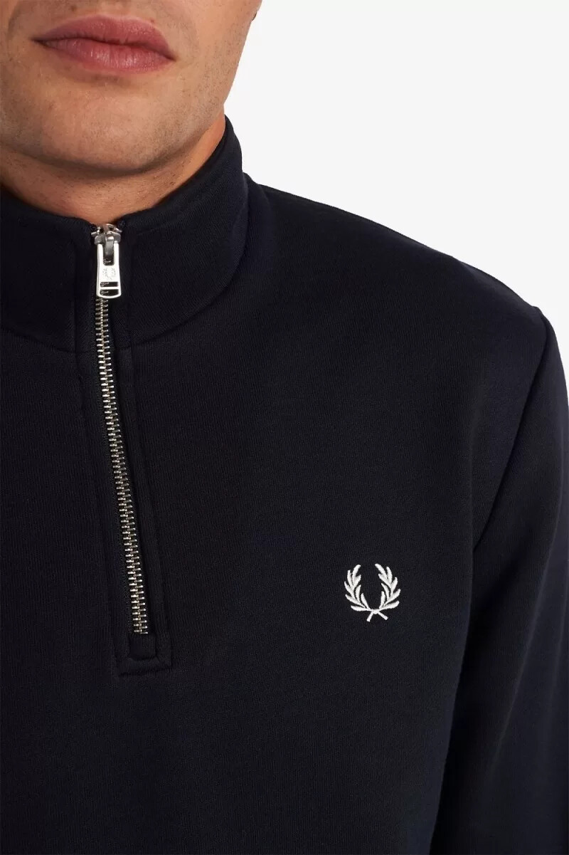 sudadera fred perry con media cremallera para hombre color azul marino