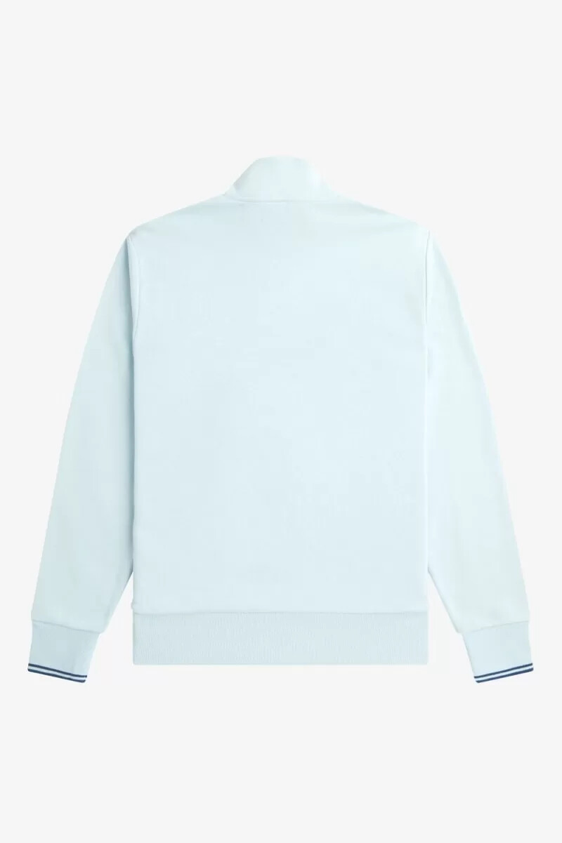 sudadera fred perry con media cremallera para hombre color azul medianoche aguamarina claro