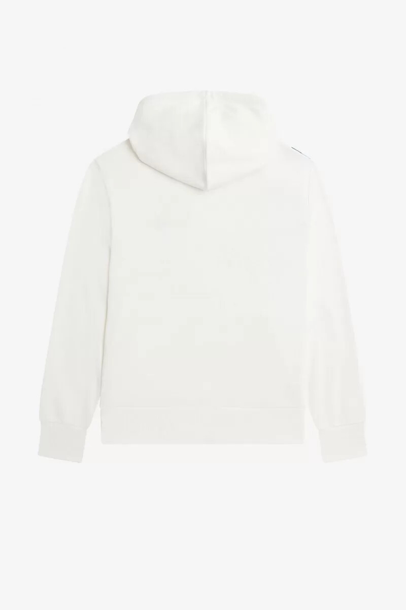 sudadera con capucha y estampado de corona de laurel de fred perry para hombre en blanco nieve