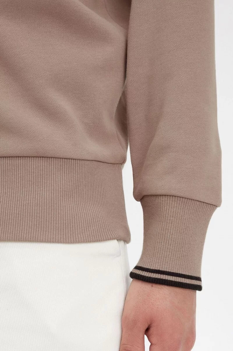 sudadera fred perry con cuello redondo para hombre color rosa oscuro y negro