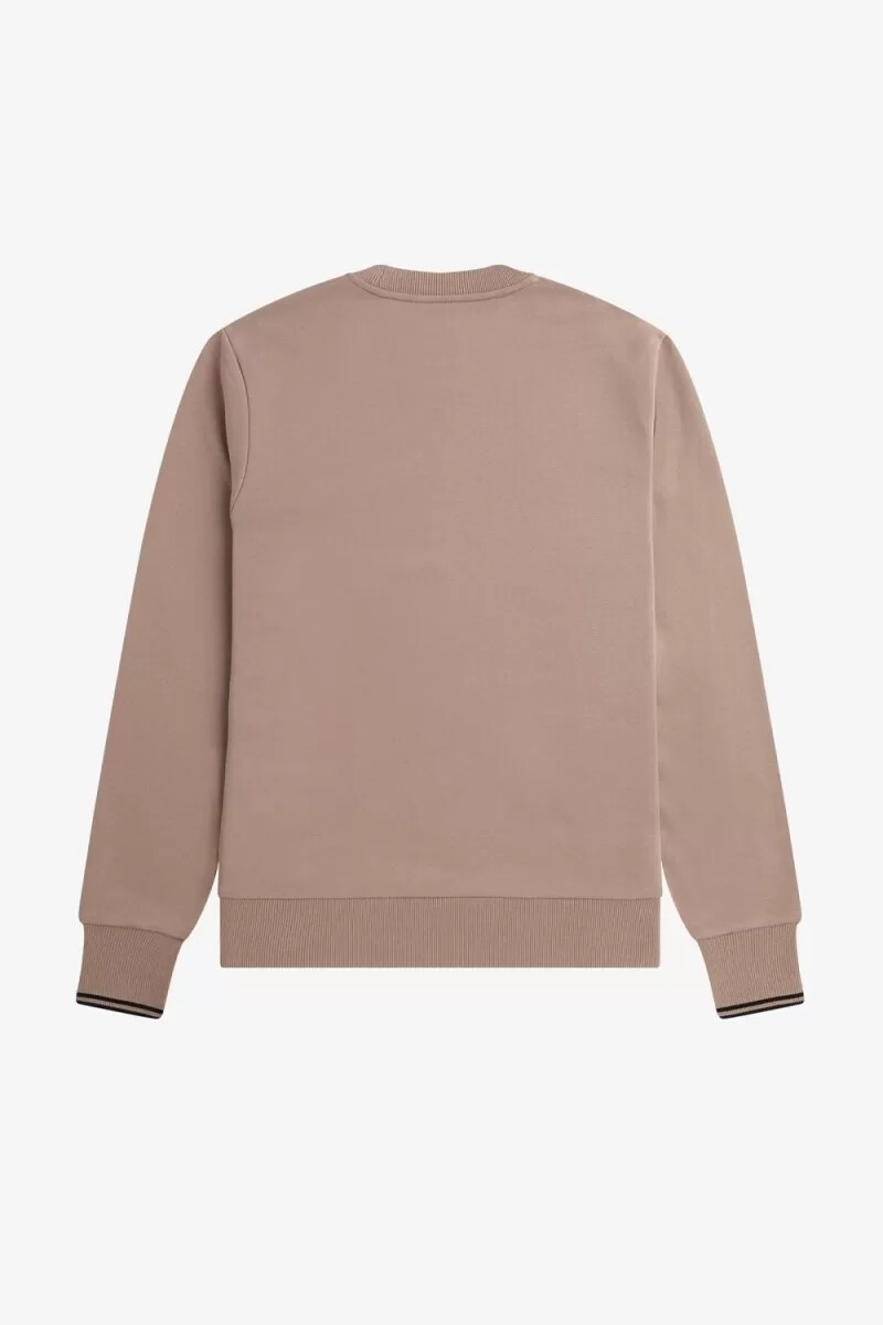 sudadera fred perry con cuello redondo para hombre color rosa oscuro y negro