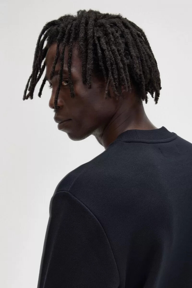 sudadera fred perry con cuello redondo para hombre color negro