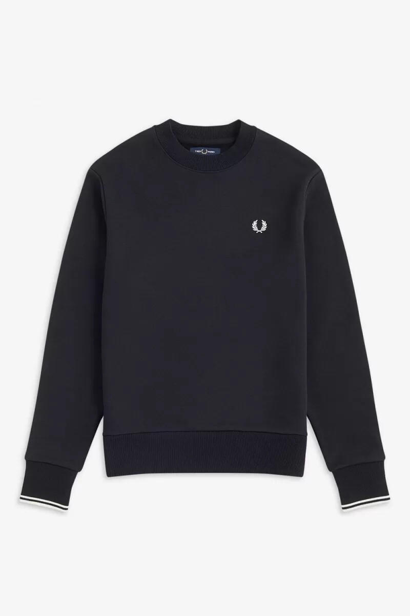 sudadera fred perry con cuello redondo para hombre color negro