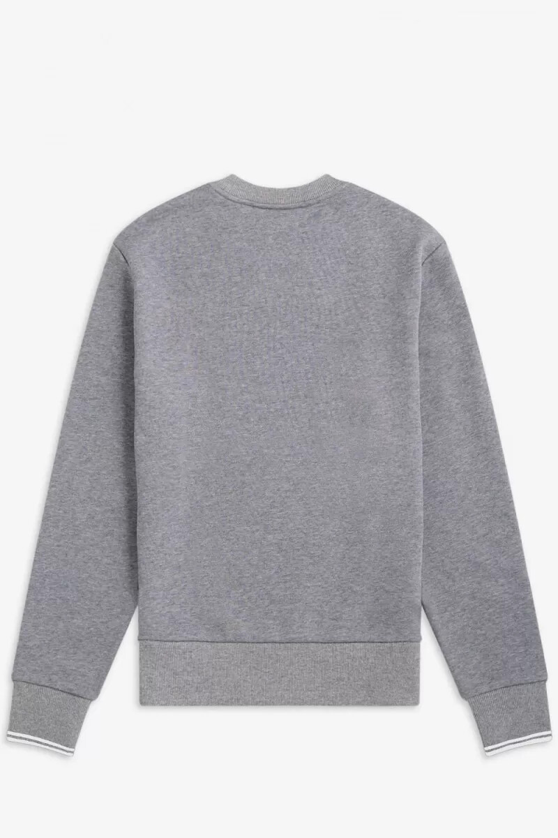 sudadera fred perry con cuello redondo para hombre en gris