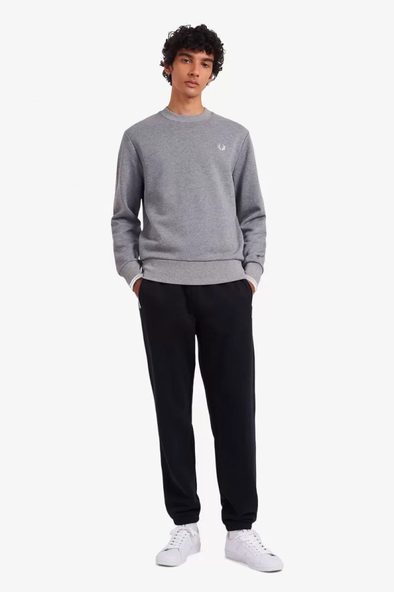 sudadera fred perry con cuello redondo para hombre en gris