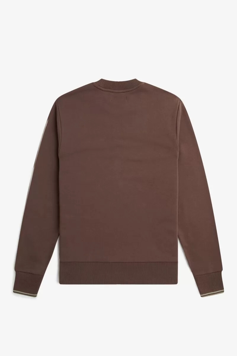 sudadera fred perry de cuello redondo para hombre color rojo oscuro y gris cálido