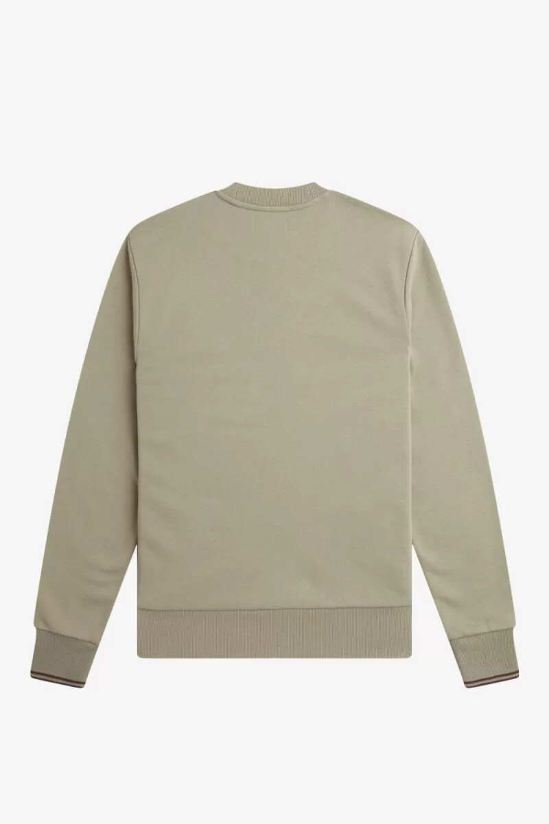 sudadera fred perry de cuello redondo para hombre gris cálido rojo oscuro