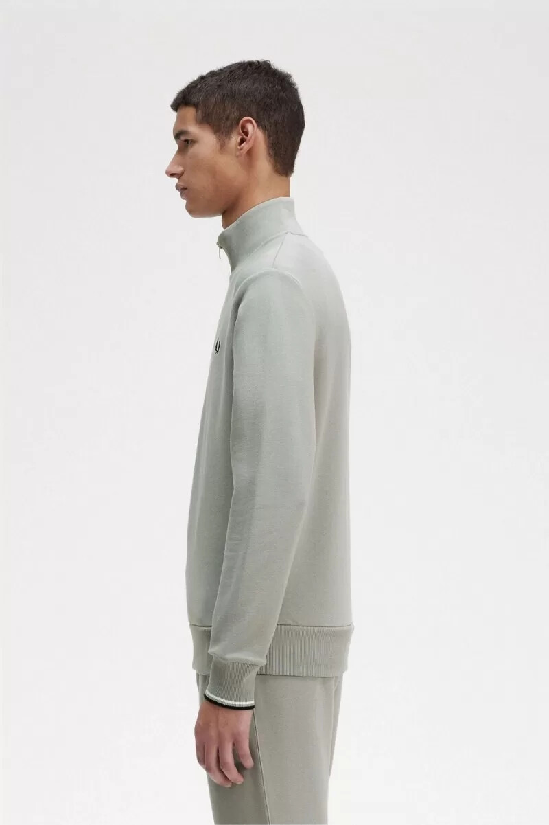 sudadera fred perry con media cremallera para hombre en gris