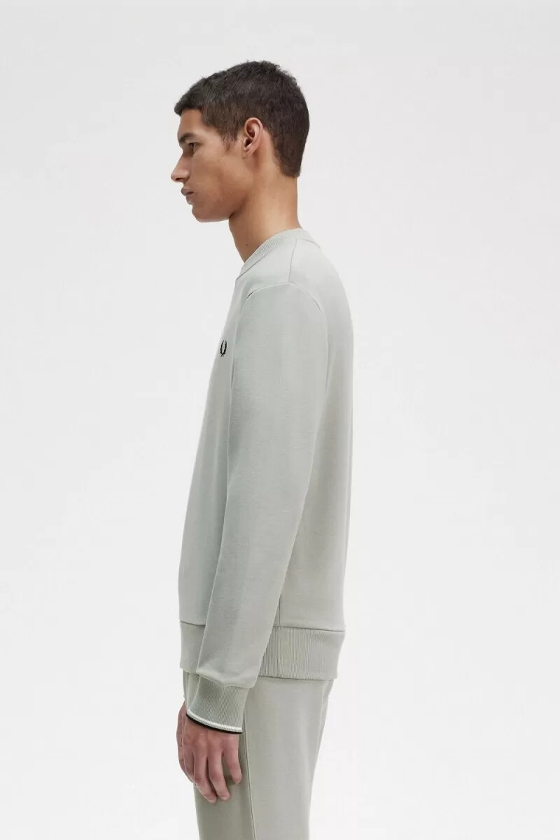 sudadera fred perry con cuello redondo para hombre en gris