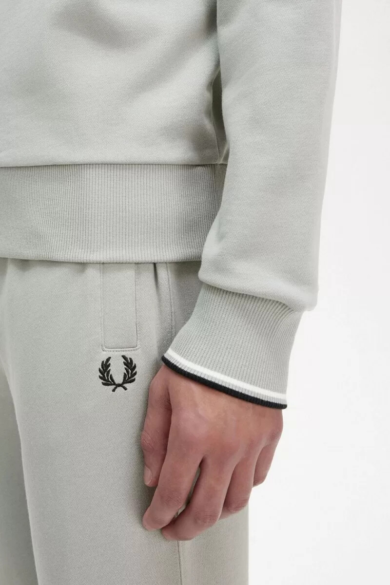 sudadera fred perry con cuello redondo para hombre en gris
