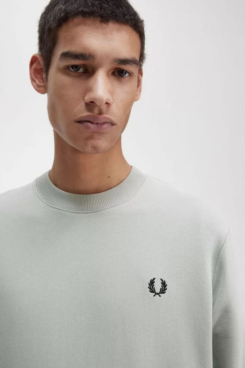sudadera fred perry con cuello redondo para hombre en gris