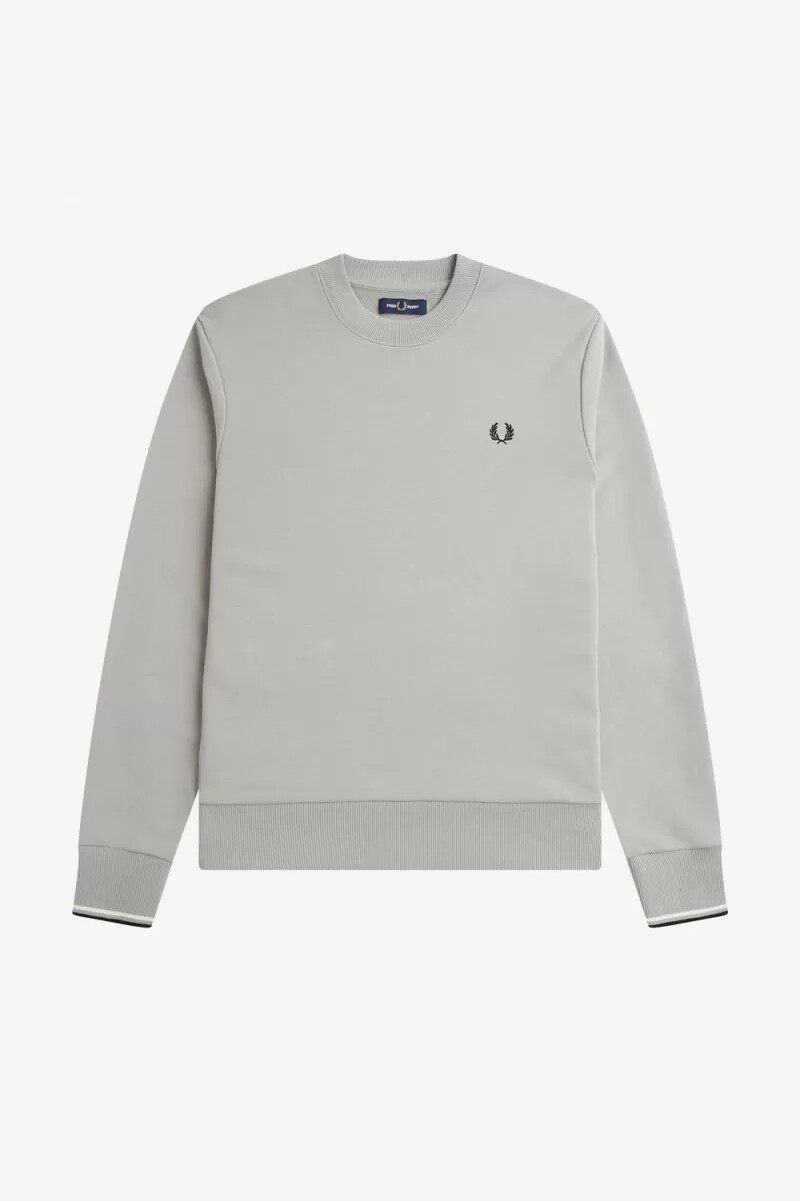 sudadera fred perry con cuello redondo para hombre en gris