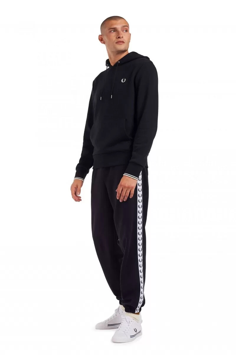 sudadera con capucha y ribete de fred perry para hombre color azul marino