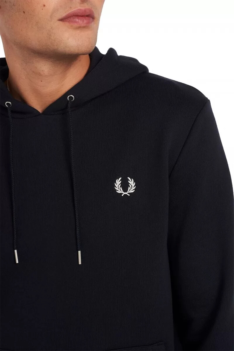 sudadera con capucha y ribete de fred perry para hombre color azul marino