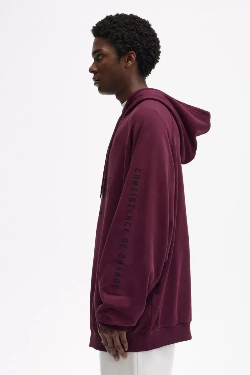 sudadera con capucha estampada de fred perry para hombre color azul marino
