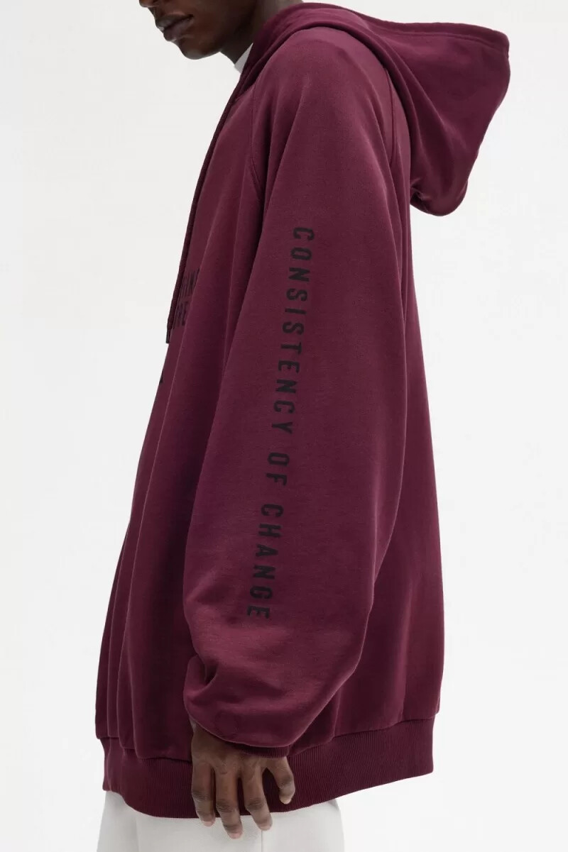 sudadera con capucha estampada de fred perry para hombre color azul marino