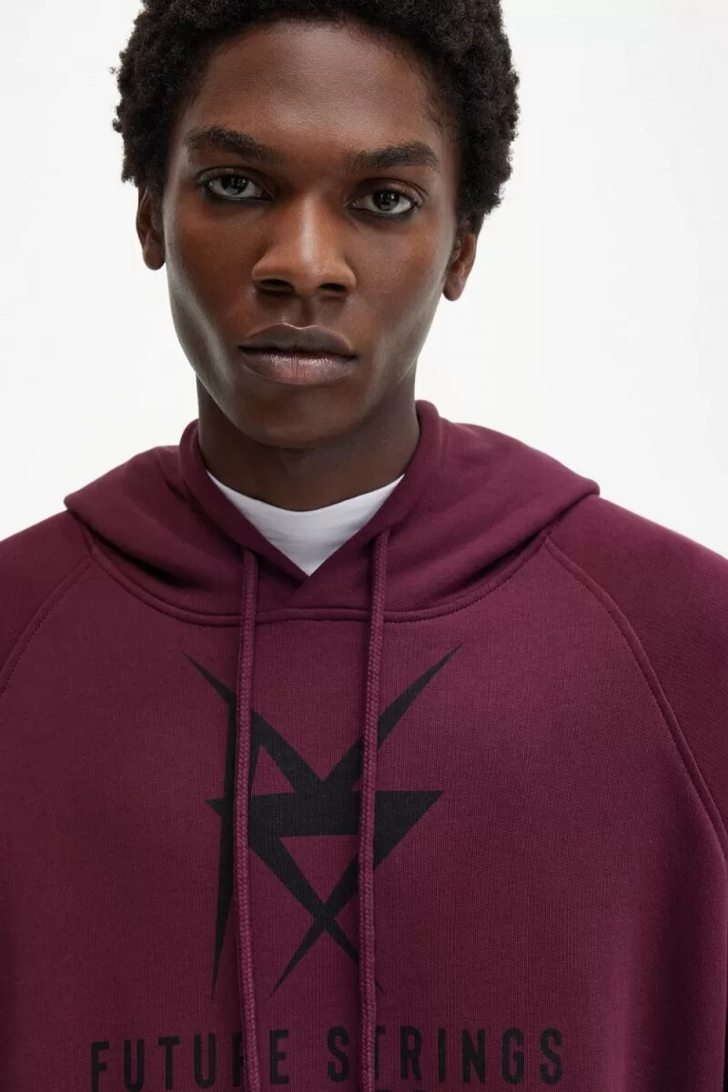 sudadera con capucha estampada de fred perry para hombre color azul marino