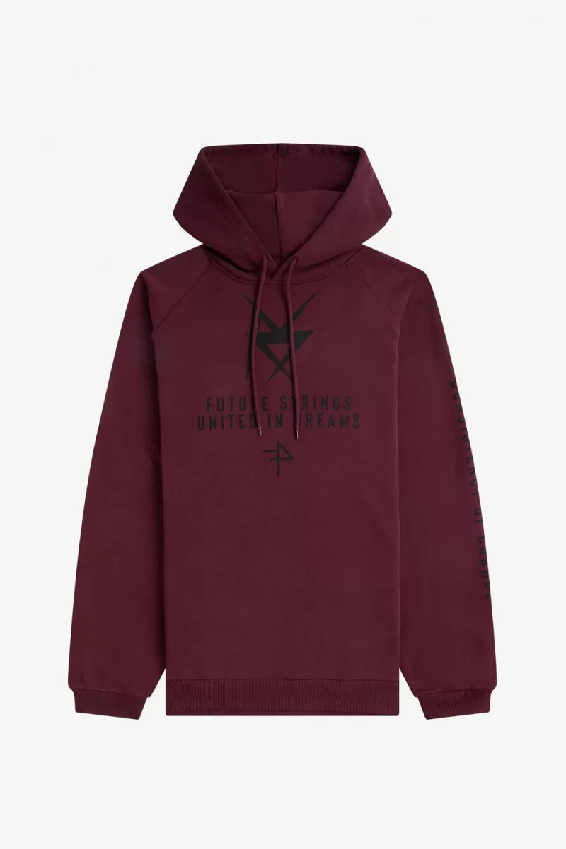 sudadera con capucha estampada de fred perry para hombre color azul marino