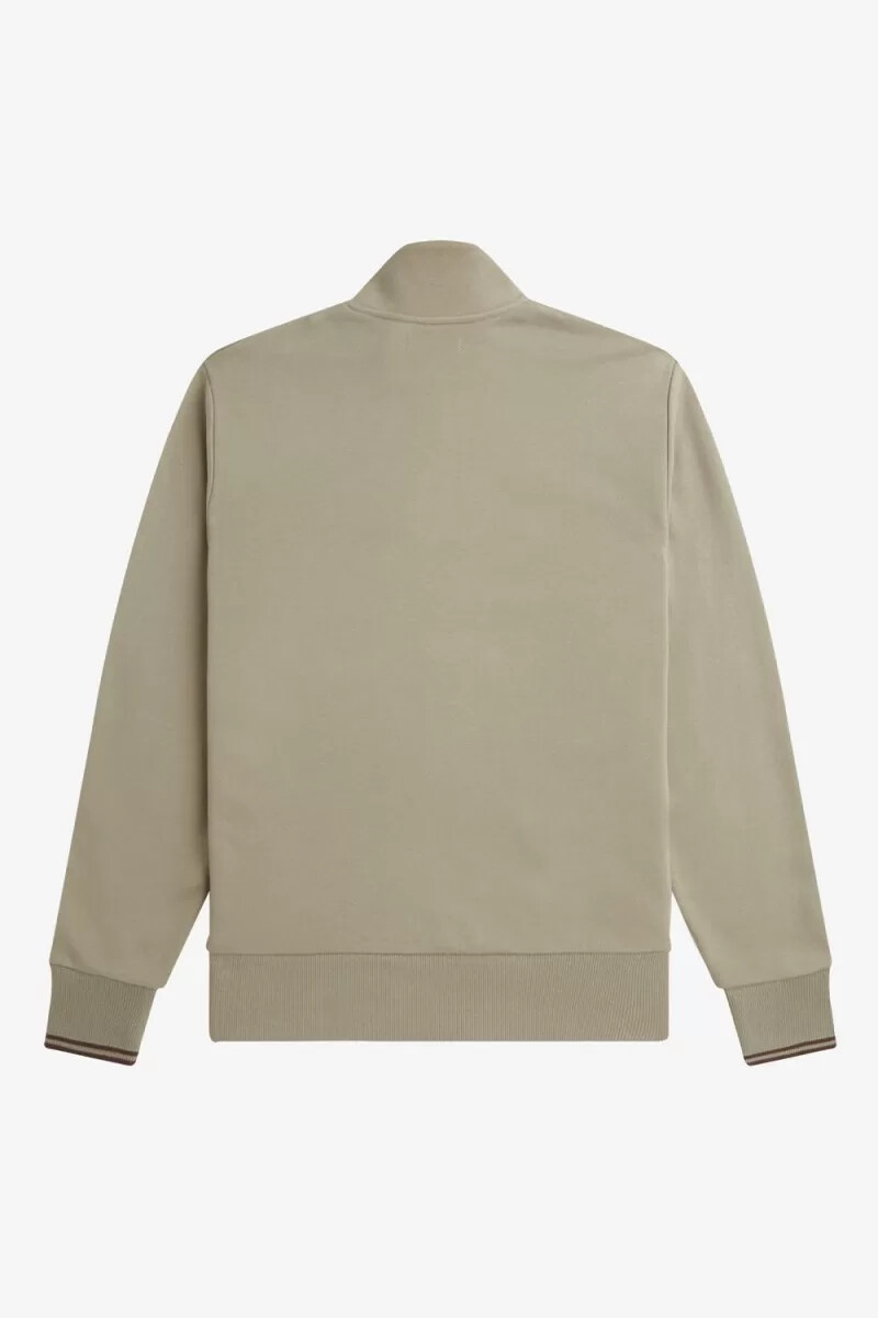 sudadera fred perry con media cremallera para hombre gris cálido rojo oscuro