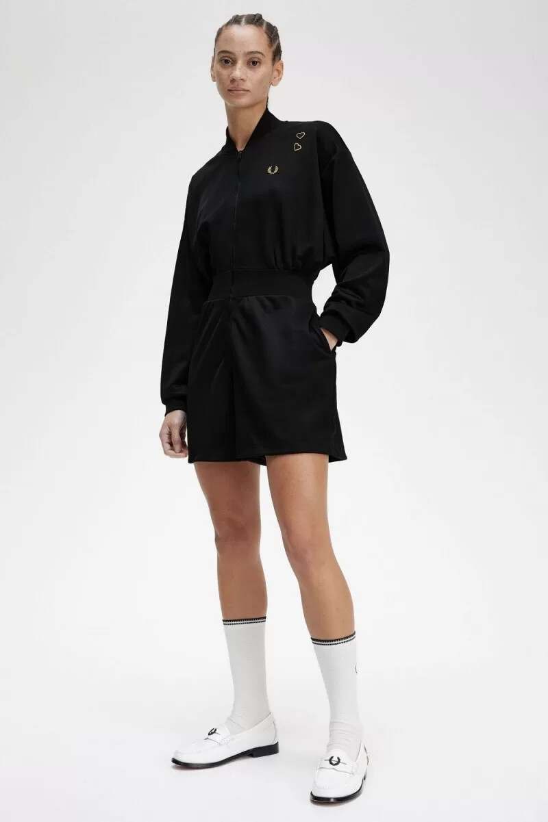 mono con cremallera fred perry para mujer color negro