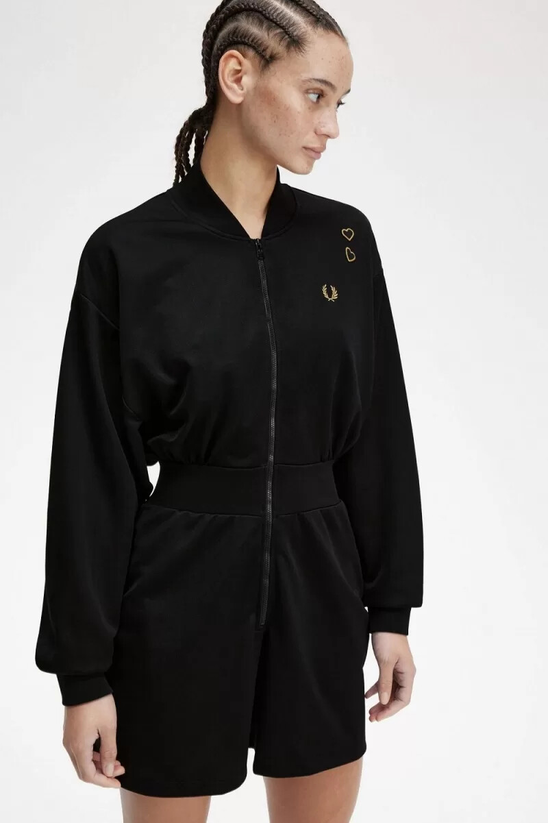 mono con cremallera fred perry para mujer color negro