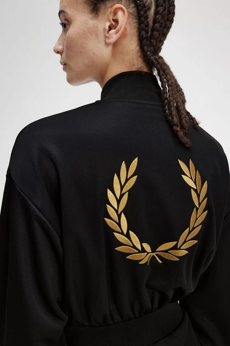mono con cremallera fred perry para mujer color negro