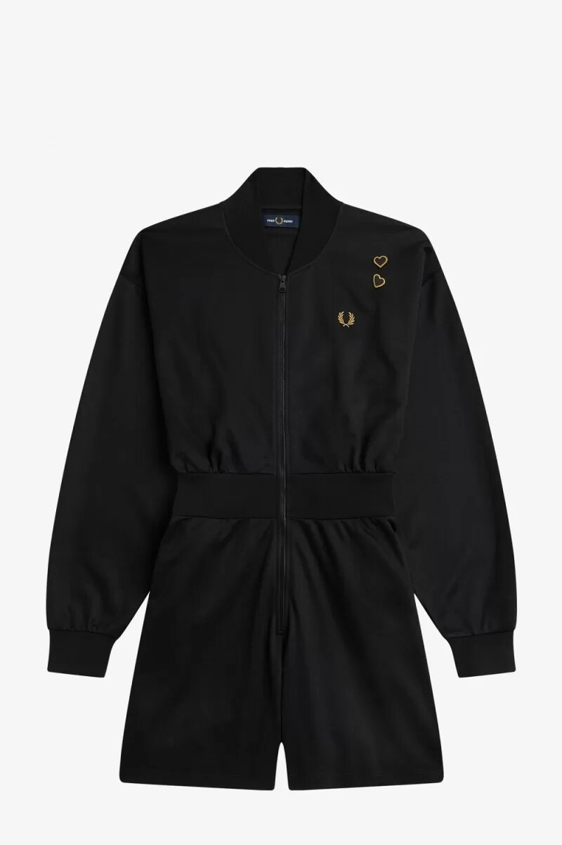 mono con cremallera fred perry para mujer color negro