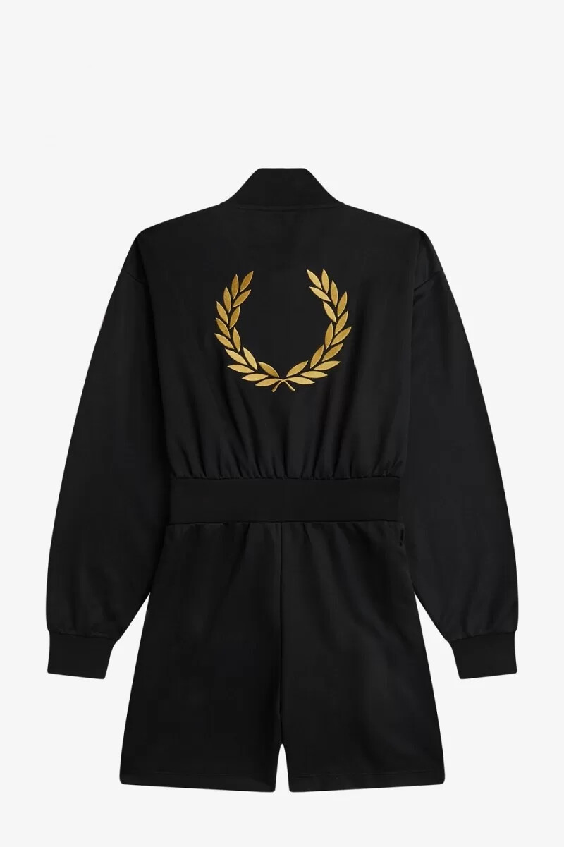 mono con cremallera fred perry para mujer color negro