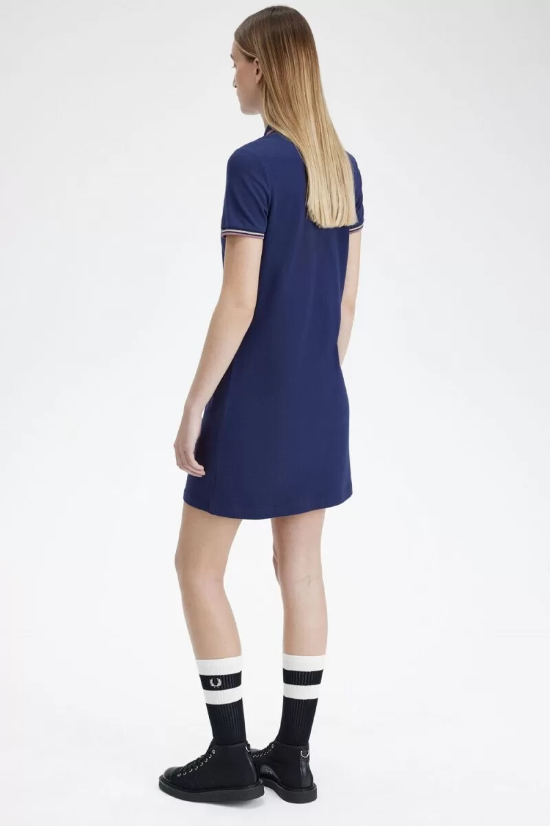 vestido fred perry twin tipped shirt para mujer azul marino francés