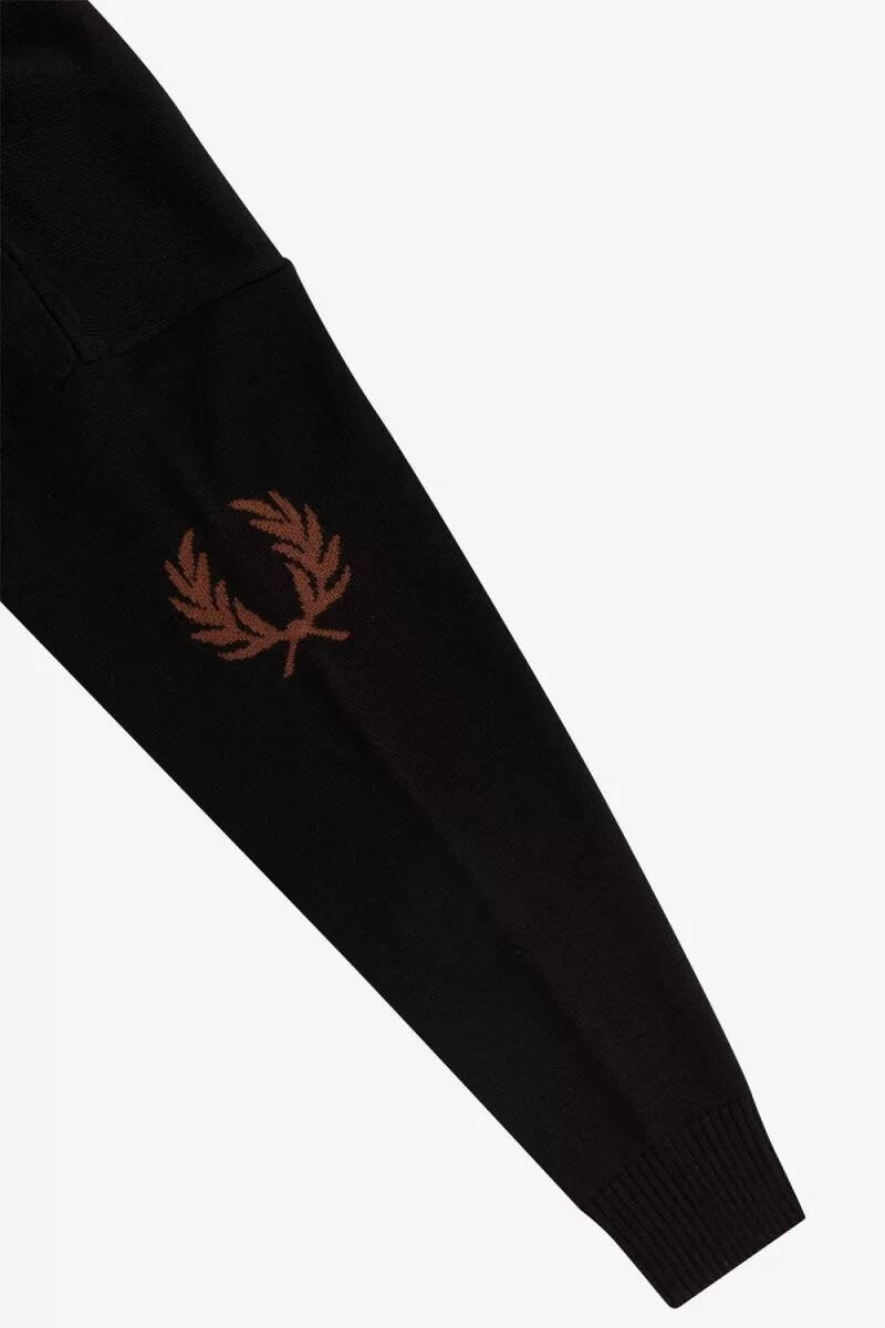 vestido de punto con corona de laurel de fred perry para mujer color negro